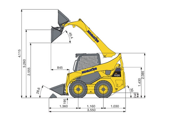 Габариты Komatsu SK1026-5